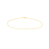 14k Gold Wheat 1.05mm Diamond Cut Chain Anklet, 10"